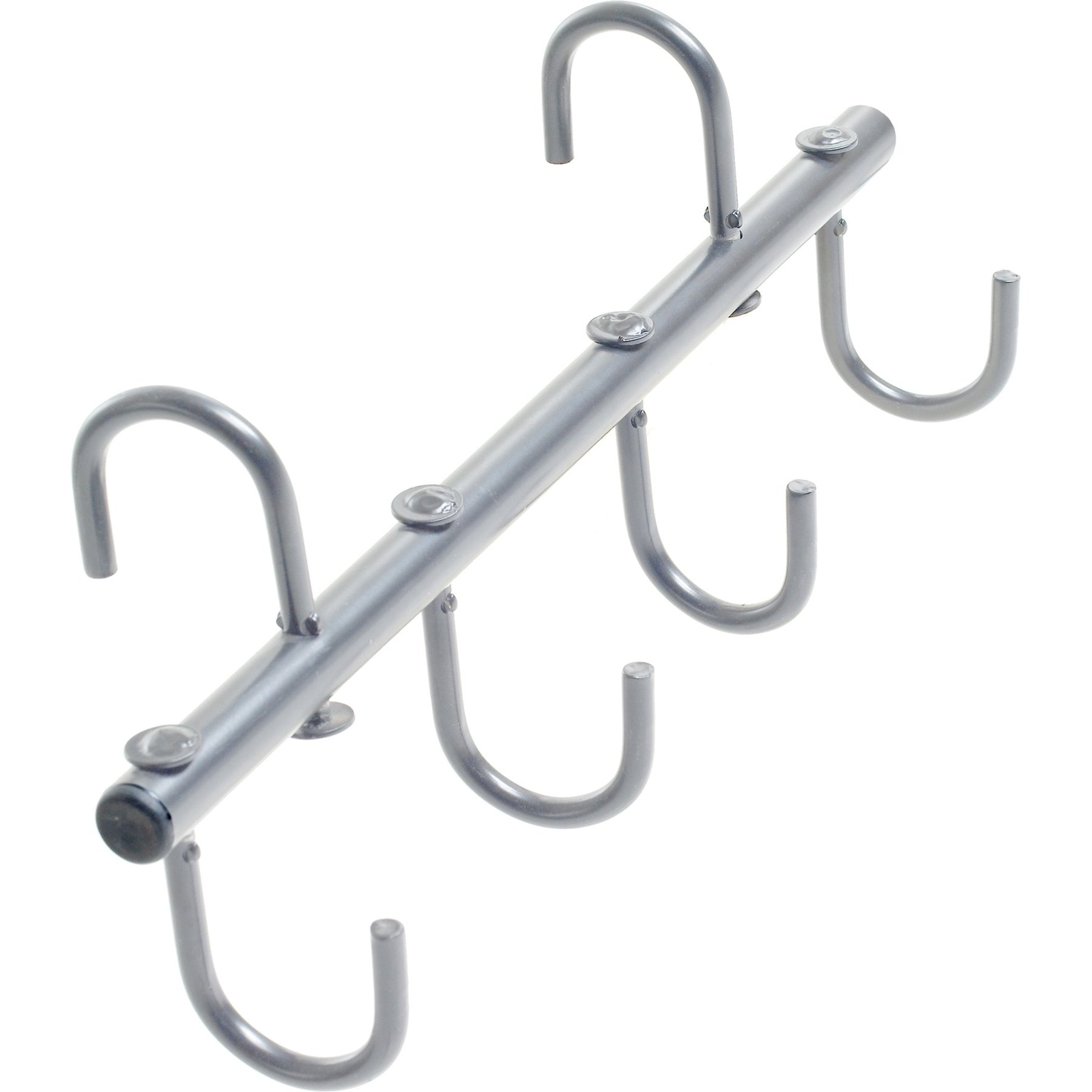 Equi-Essentials Portable Horse Tack Rack with 4 Hooks, Silver