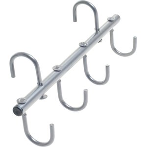 Equi-Essentials Portable Horse Tack Rack with 4 Hooks, Silver