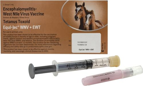 Show full view: EQUI JEC WNV + EWT Vaccine for Horses, 1mL Syringe slide 1 of 8