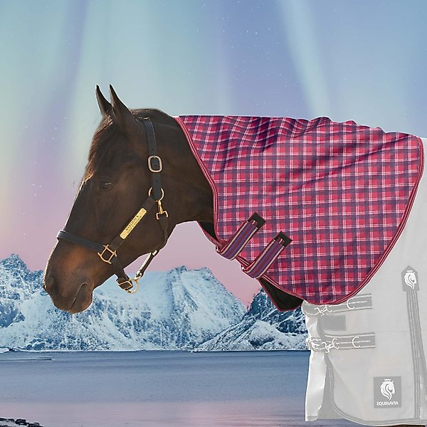 Show full view: Equinavia Arktis 200-g Horse Turnout Neck Cover, Cranberry Red, X-Large slide 1 of 2