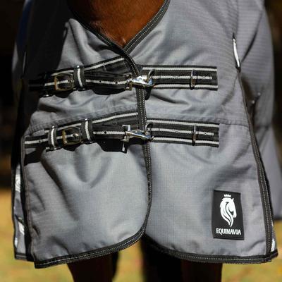 Show full view: Equinavia Arktis Regular Neck Lightweight 100-g Horse Turnout Blanket, Carbon Grey, 69-in slide 6 of 8