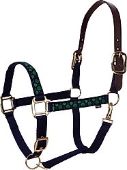 Equinavia Pegasus Ribbon Horse Breakaway Halter, Blue/Green Polka Dots, Horse
