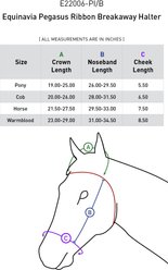 Equinavia Pegasus Ribbon Horse Breakaway Halter, Pink/Blue Preppy Stripe, Pony slide 2 of 2