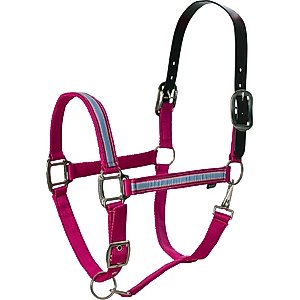 Equinavia Pegasus Ribbon Horse Breakaway Halter, Pink/Blue Preppy Stripe, Warmblood