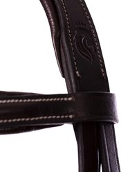 Equinavia Saga Fancy Stitched Figure 8 Horse Bridle & Reins, Chocolate Brown, Cob slide 2 of 9