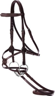 Show full view: Equinavia Saga Fancy Stitched Figure 8 Horse Bridle & Reins, Chocolate Brown, Horse slide 1 of 9