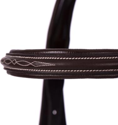 Show full view: Equinavia Saga Fancy Stitched Figure 8 Horse Bridle & Reins, Chocolate Brown, Horse slide 7 of 9