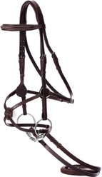 Equinavia Saga Fancy Stitched Figure 8 Horse Bridle & Reins, Chocolate Brown, Warmblood