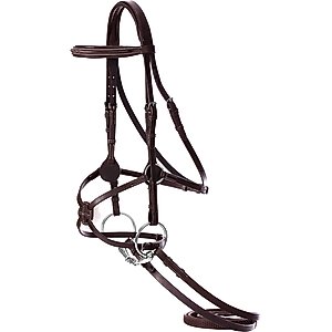 Equinavia Saga Fancy Stitched Figure 8 Horse Bridle & Reins, Chocolate Brown, Warmblood
