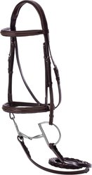 Equinavia Saga Fancy Stitched Hunter Horse Bridle & Reins, Chocolate Brown, Cob