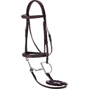 Equinavia Saga Fancy Stitched Hunter Horse Bridle & Reins, Chocolate Brown, Horse