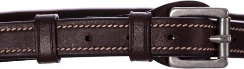 Show full view: Equinavia Saga Fancy Stitched Hunter Horse Bridle & Reins, Chocolate Brown, Pony slide 8 of 9