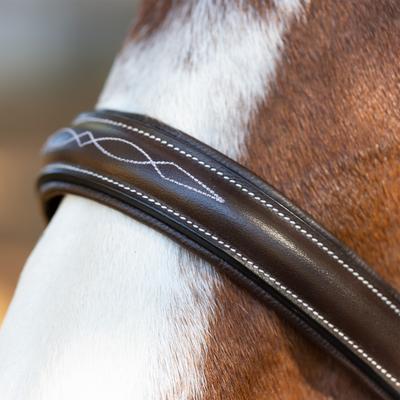 Show full view: Equinavia Saga Wide Noseband Hunter Horse Bridle with Reins, Chocolate Brown, Cob slide 5 of 8