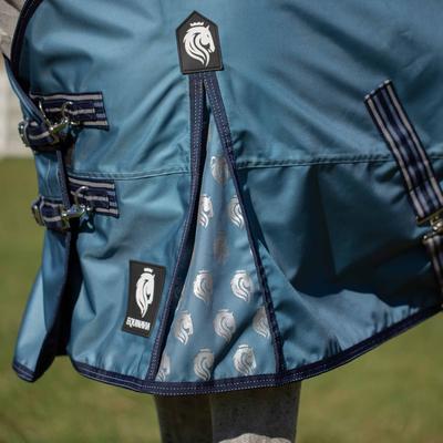 Show full view: Equinavia Thunder 360 Detachable Neck Heavyweight 300-g Horse Turnout Blanket, Bluestone Blue, 72-in slide 7 of 9