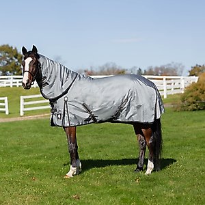 Equinavia Thunder 360 Detachable Neck Heavyweight 300-g Horse Turnout Blanket, Pewter Gray, 75-in