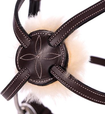 Show full view: Equinavia Valkyrie Fancy Stitched Figure 8 Horse Bridle & Reins, Chocolate Brown, Horse slide 6 of 9