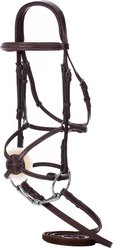 Equinavia Valkyrie Fancy Stitched Figure 8 Horse Bridle & Reins, Chocolate Brown, Warmblood