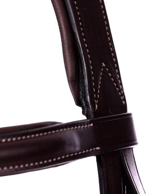 Show full view: Equinavia Valkyrie Fancy Stitched Figure 8 Horse Bridle & Reins, Chocolate Brown, Warmblood slide 9 of 9