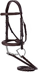 Equinavia Valkyrie Fancy Stitched Hunter Horse Bridle & Reins, Chocolate Brown, Horse