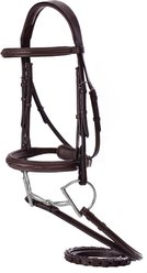 Equinavia Valkyrie Fancy Stitched Hunter Horse Bridle & Reins, Chocolate Brown, Warmblood