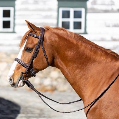 Show full view: Equinavia Valkyrie Pony Fancy Stitched Horse Bridle, Chocolate Brown, Pony slide 2 of 9