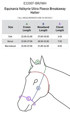 Show full view: Equinavia Valkyrie Ultra Fleece Horse Breakaway Halter, Brown/Ivory White, Warmblood slide 5 of 6