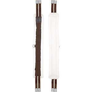 Equinavia Valkyrie Ultra Fleece Girth, Ivory White/Brown, 56-in