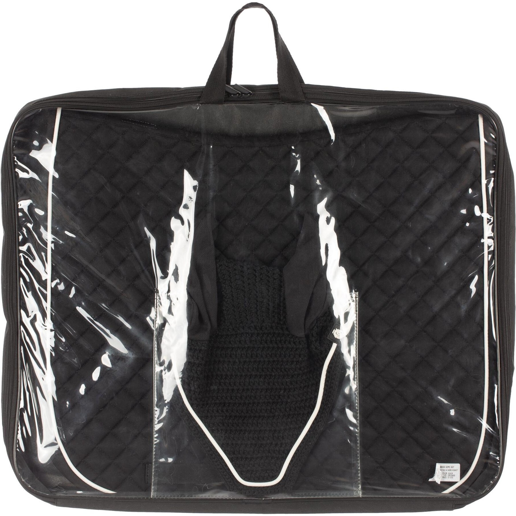 Equinavia Voss All Purpose Saddle Pad & Bonnet Set, Black/White, Horse