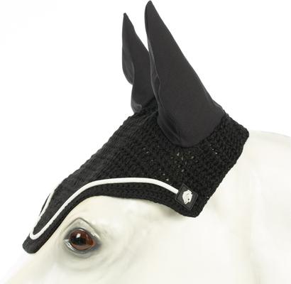Show full view: Equinavia Voss All Purpose Saddle Pad & Bonnet Set, Black/White, Horse slide 5 of 6