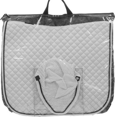 Show full view: Equinavia Voss All Purpose Saddle Pad & Bonnet Set, White/Black, Horse slide 2 of 6
