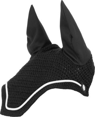 Show full view: Equinavia Voss Dressage Saddle Pad & Bonnet Set, Black/White, Horse slide 6 of 6