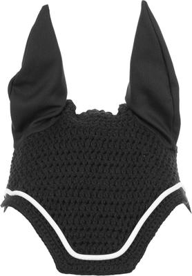 Show full view: Equinavia Voss Dressage Saddle Pad & Bonnet Set, Black/White, Horse slide 5 of 6