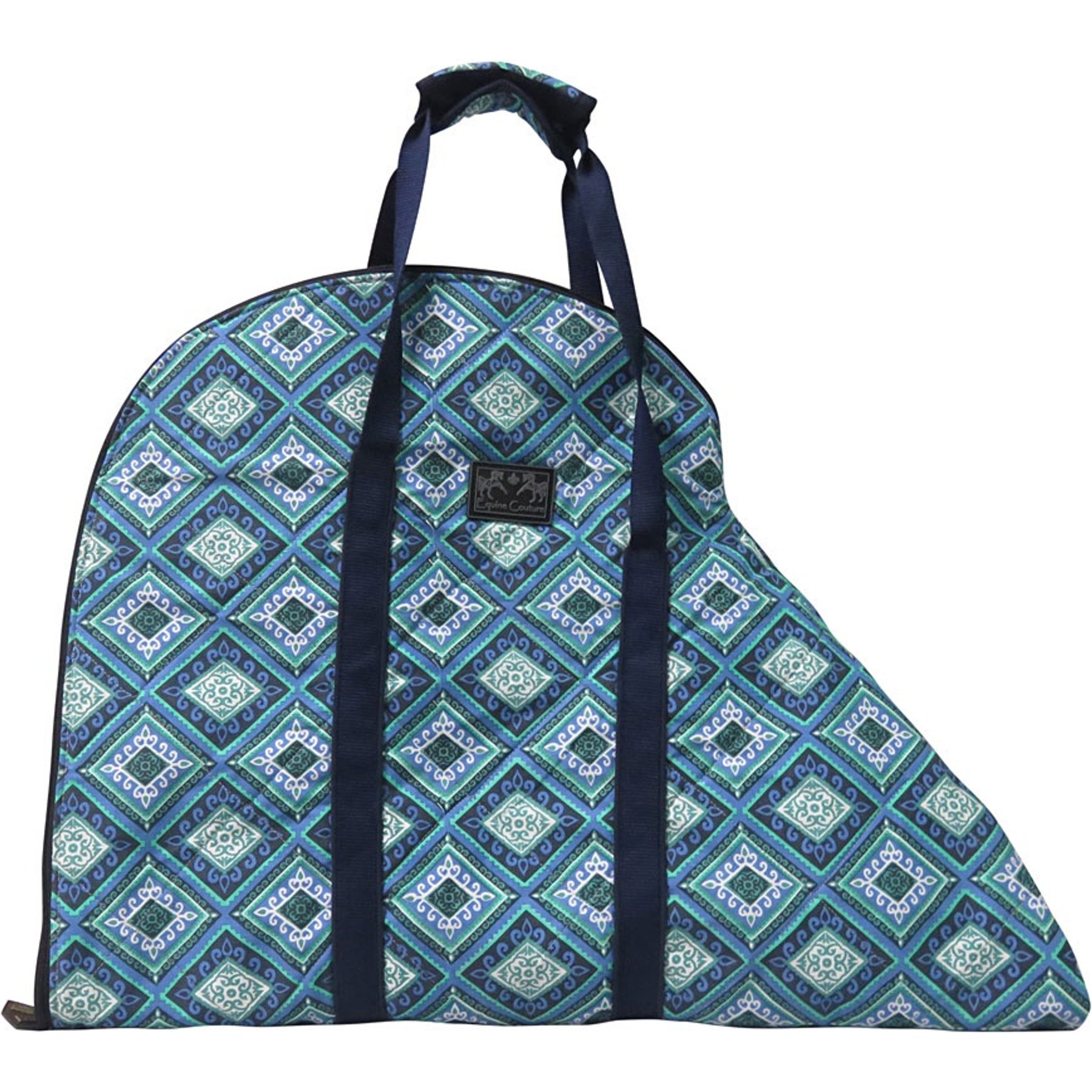 Equine Couture Artemis Horse Saddle Bag, Navy/White/Royal Blue