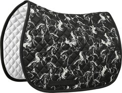 Equine Couture Black Linear Horse Saddle Pad, Black