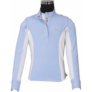 Equine Couture Children's Cara Long Sleeve Show Shirt, KL Baby Blue, Small