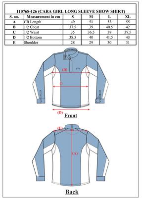 Show full view: Equine Couture Children's Cara Long Sleeve Show Shirt, White, Large slide 2 of 3