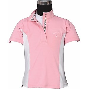 Equine Couture Children's Cara Short Sleeve Show Shirt, Pink, Medium