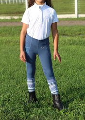Equine Couture Children's Cara Short Sleeve Show Shirt, White, Large