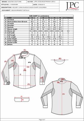 Show full view: Equine Couture Children's Kelsey Long Sleeve Show Shirt, White/Pink, 12 slide 2 of 2