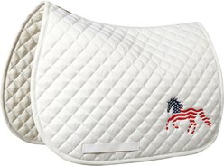 Equine Couture Flag Horse Print Saddle Pad, White