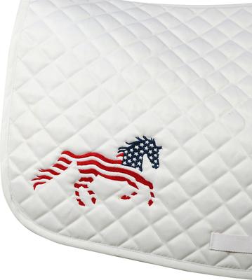 Show full view: Equine Couture Flag Horse Print Saddle Pad, White slide 3 of 4