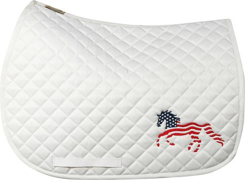 Show full view: Equine Couture Flag Horse Print Saddle Pad, White slide 2 of 4