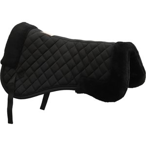 Equine Couture Hi Wither Sherpa Fleece Horse Half Pad, Black
