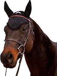 Equine Couture Horse Fly Bonnet, Black, Full