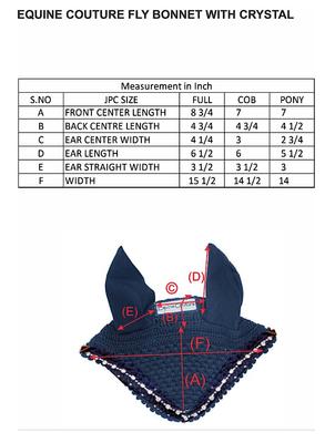 Show full view: Equine Couture Horse Fly Bonnet with Crystals, White, Pony slide 2 of 2