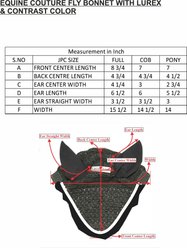 Equine Couture Horse Fly Bonnet with Silver Lurex, Dark Charcoal/Black, Cob slide 2 of 2