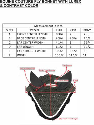 Show full view: Equine Couture Horse Fly Bonnet with Silver Lurex, EC Navy/White, Cob slide 2 of 2