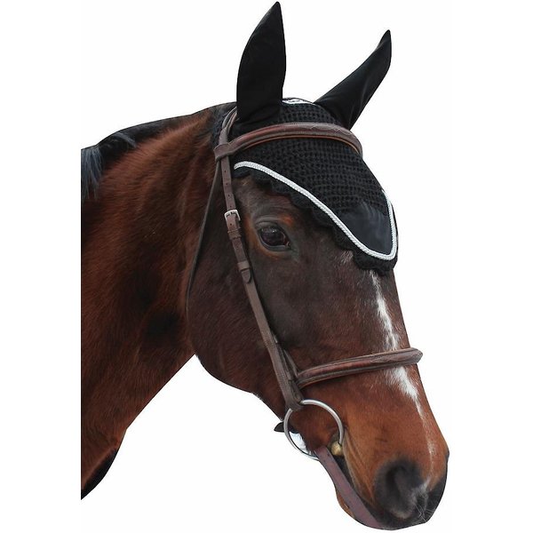 Equine Couture Pro Horse Backpack, Black with Silver Piping