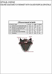 Equine Couture Horse Fly Bonnet with Silver Rope & Crystals, EC Navy, Cob slide 2 of 2