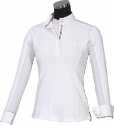 Equine Couture Ladies Cara Show Shirt, White, 3X-Large